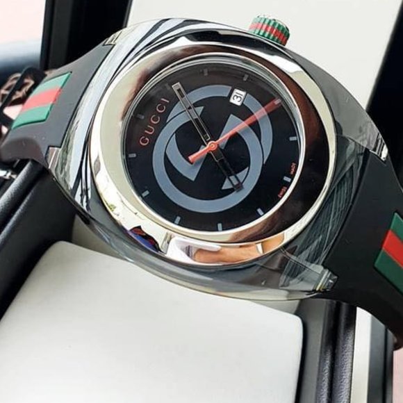 GUCCI MEN'S 46MM BLACK STEEL WATCH! NEW! - Picture 4 of 4